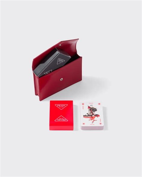 Scarlet Playing Cards With Leather Case 